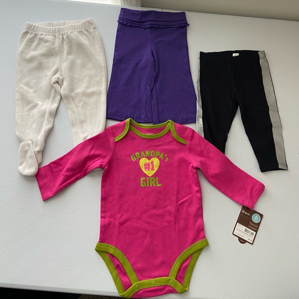 NWT EUC BUNDLE Children’s Place Carter’s Gap baby girl’s onesie pants leggings